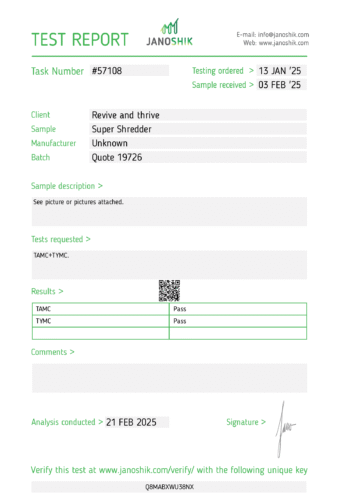 Super Shredder – 1/2025 test result